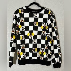 Disney Juniors' Mickey Mouse Checkered‎ Sweatshirt fleece checkered size medium
